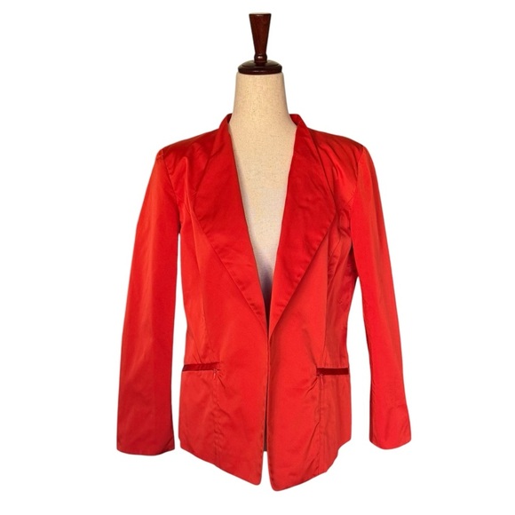 Lafayette 148 New York Jackets & Blazers - Lafayette 148 Open Front Orange-Red Collared Jacket Blazer NWT size 10 Business